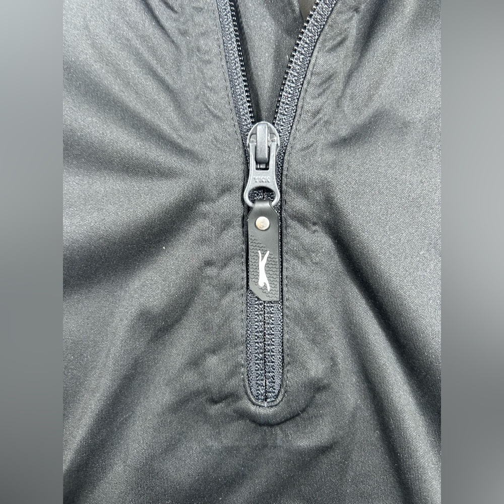 Slazenger Black Windbreaker Half Sleeve 3/4 Zip Pullover Jacket. Size Large. - Picture 4 of 9